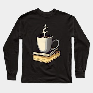 Coffee Cup and Books Long Sleeve T-Shirt